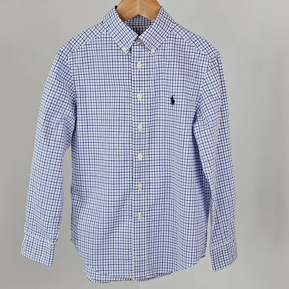 Boy's Long-Sleeve Blue Shirt Bundle | Ralph Lauren | Tea | Hatley PJs‎ | Size 8